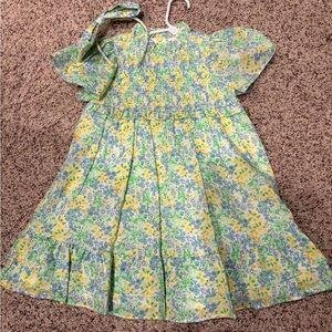 Janie and Jack Pastel Floral Smocked Dress with Headband